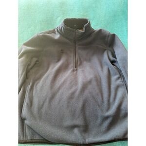 Timberland Mens Quarter Zip Fleece Pullover Charcoal Gray Logo Size Large L/G
